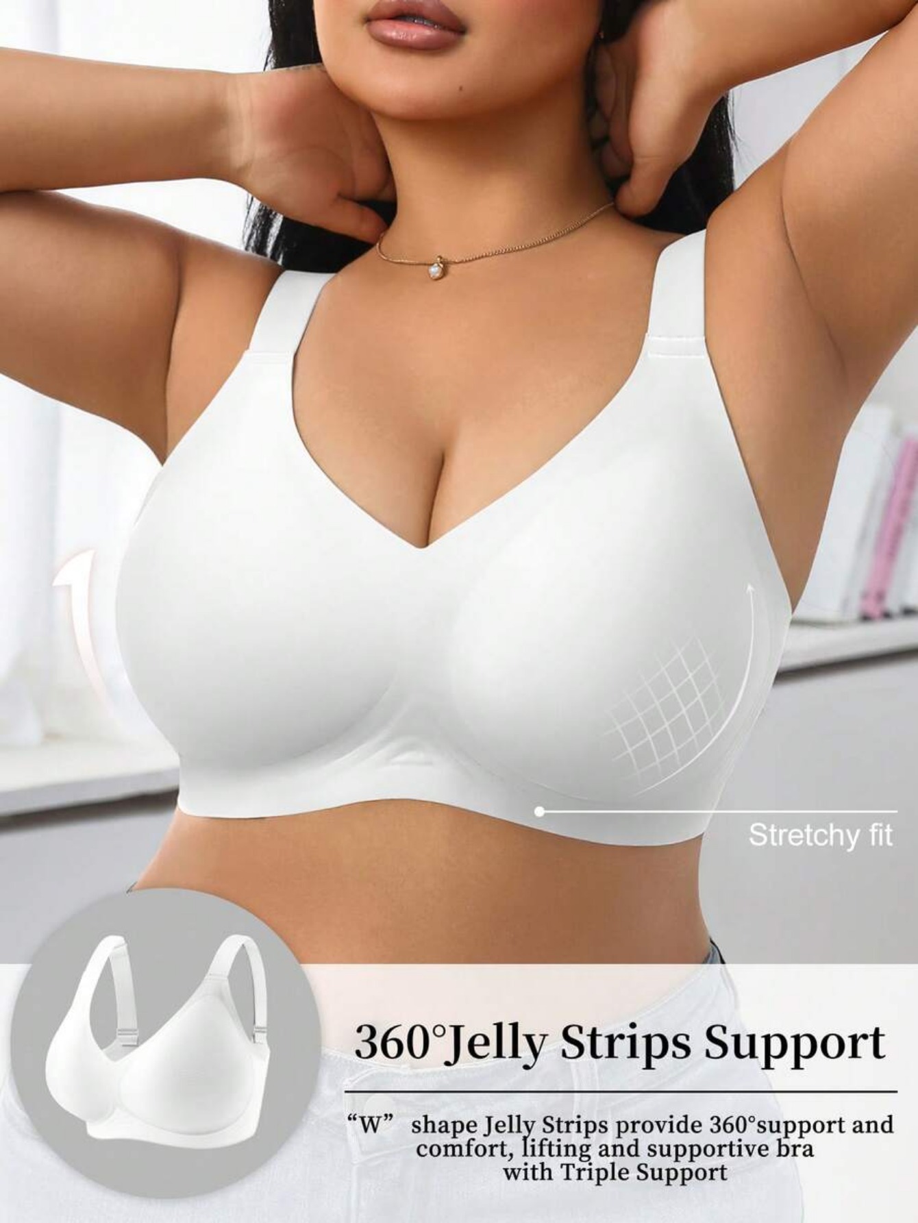 Wirefree Bra Comfort - Sujetador deportivo de alto soporte para