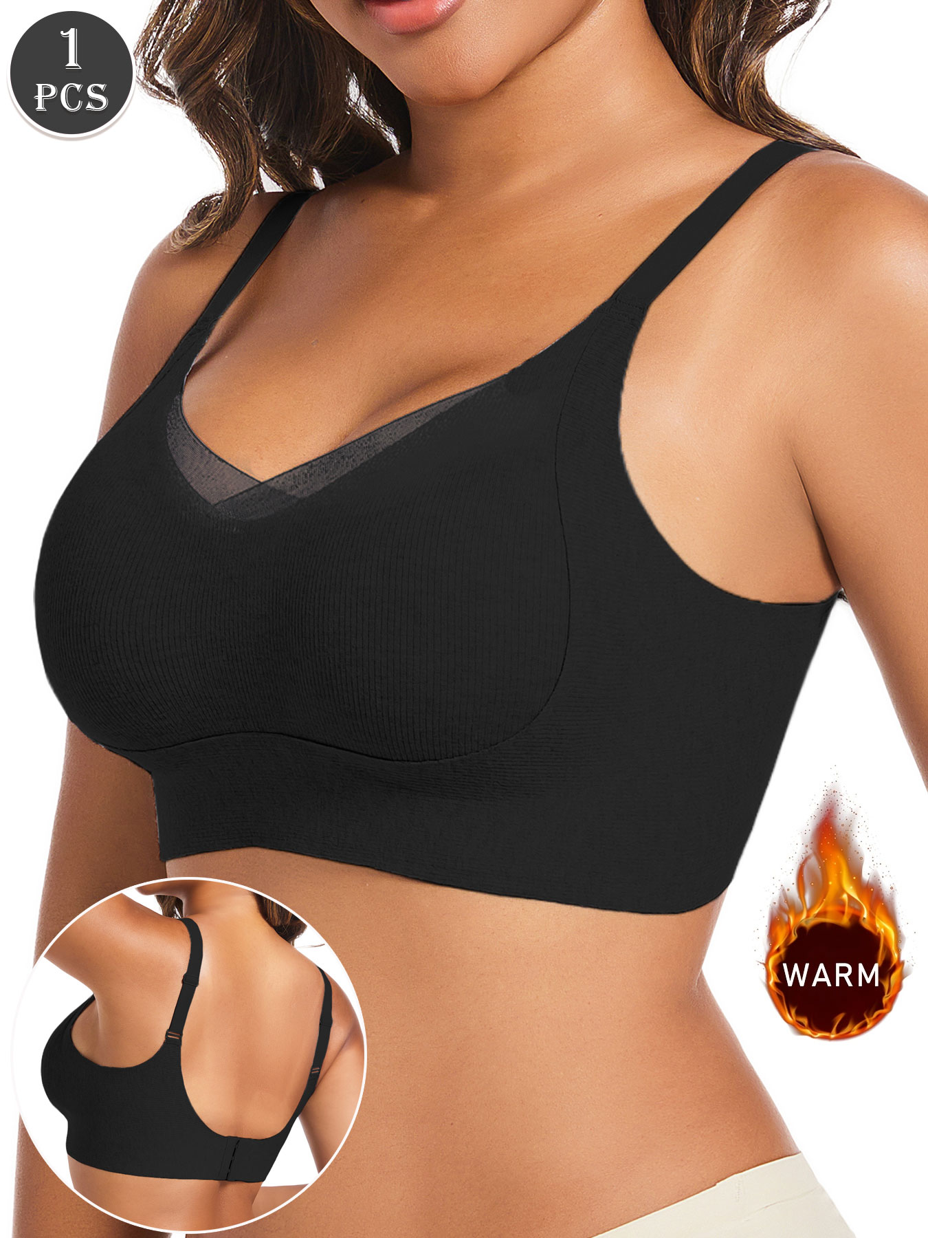 Underwire Bra Padded - Sujetador push up negro informal para