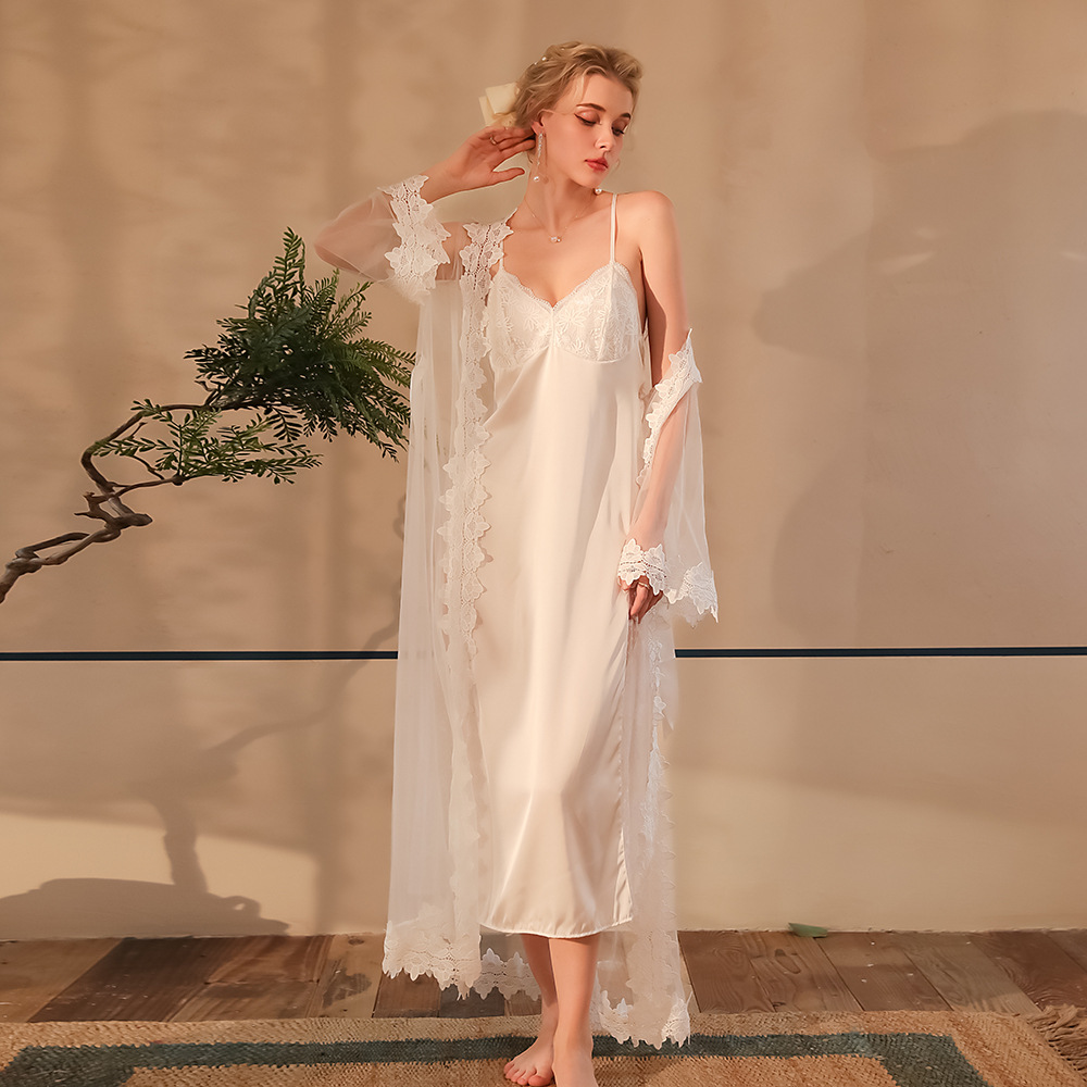 Sheer Mesh Bra - Conjunto de lencería nupcial de satén